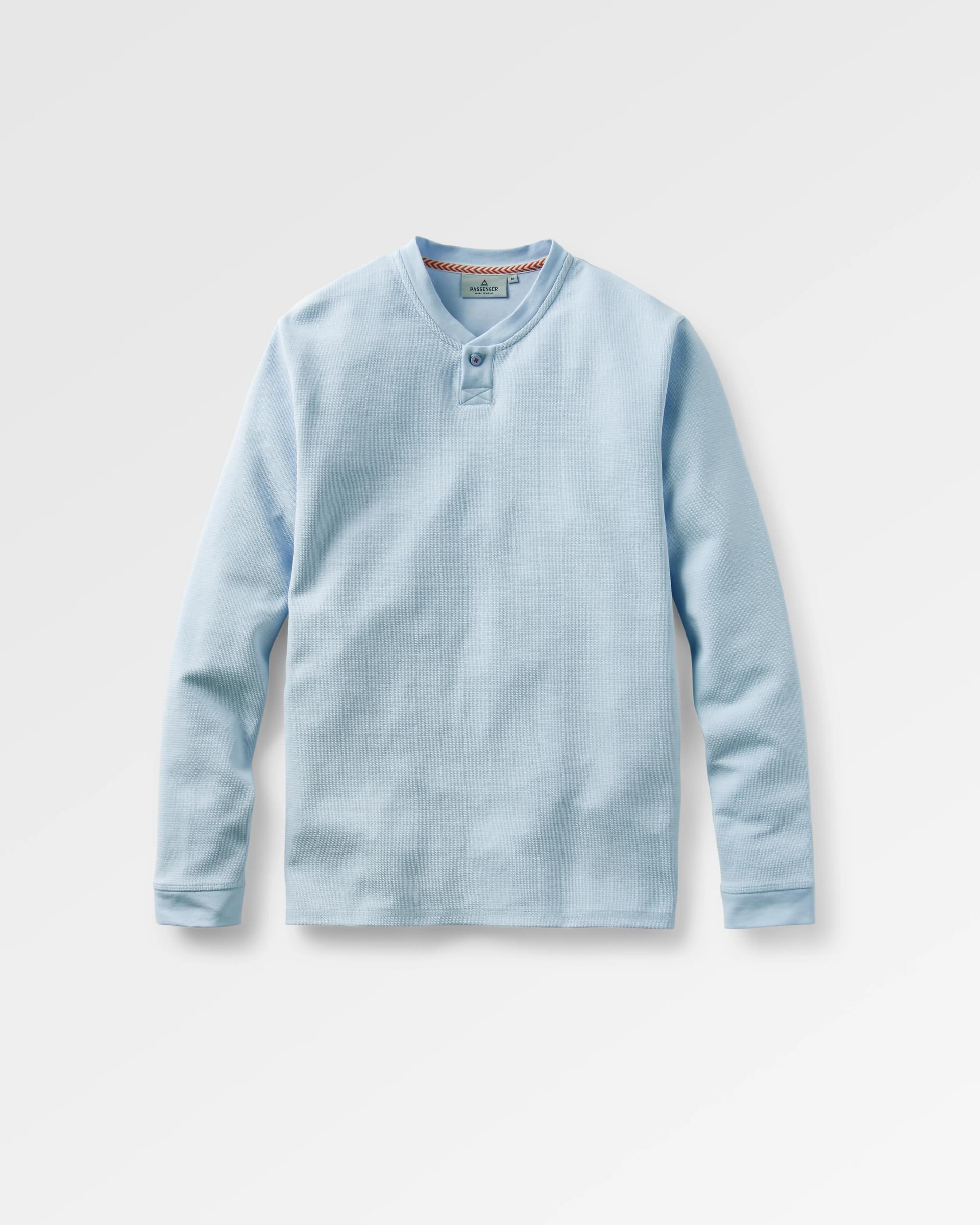 Stream Button Up Henley - Pale Blue