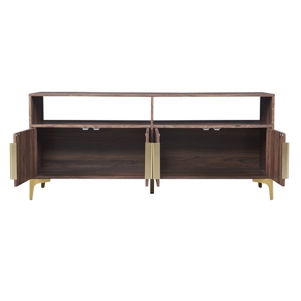 58'' Sideboard with Gold Metal Legs and Handles