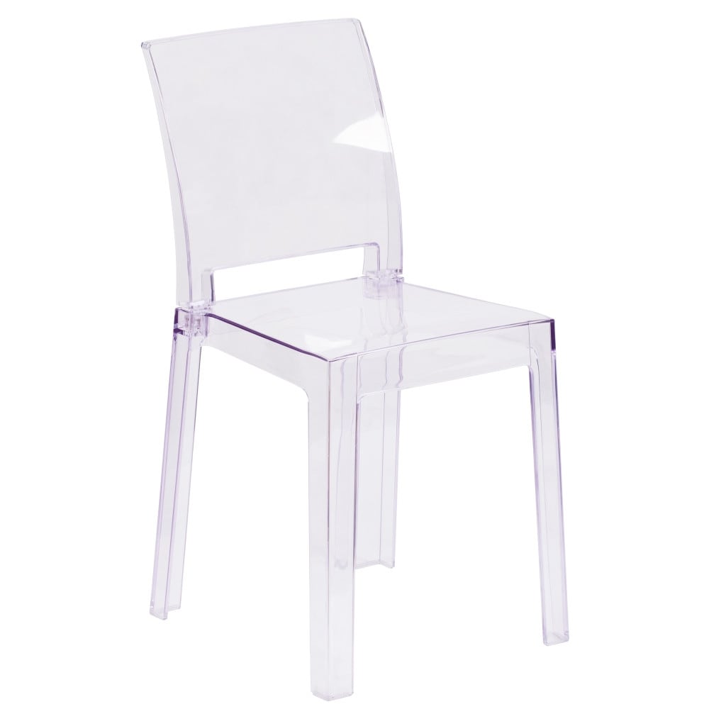 4 Pack Chair with Square Back in Transparent Crystal   Wedding Chairs