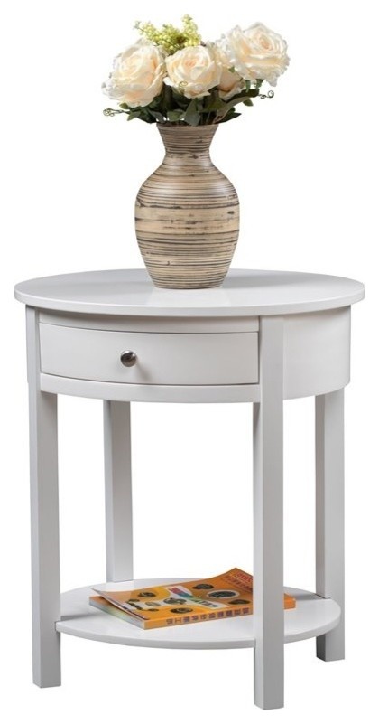 Convenience Concepts Classic Accents Cypress End Table in White Wood Finish   Beach Style   Side Tables And End Tables   by Homesquare  Houzz