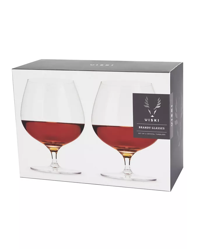 Viski Crystal Wingback Cognac Glasses Set of 2 17 Oz