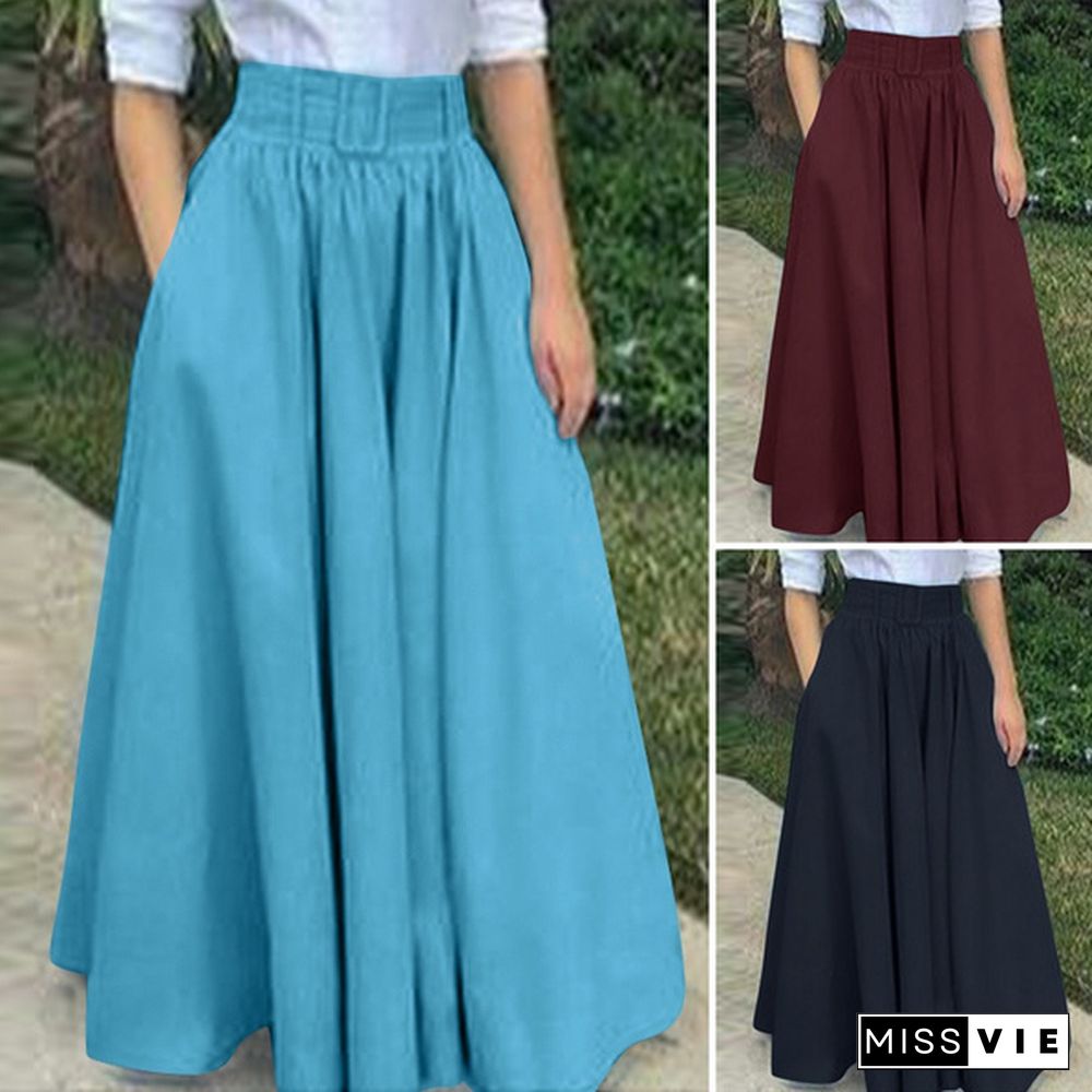 Stylish Women High Waist Party A-Line Skirt Plus Size Casual Summer Skirts