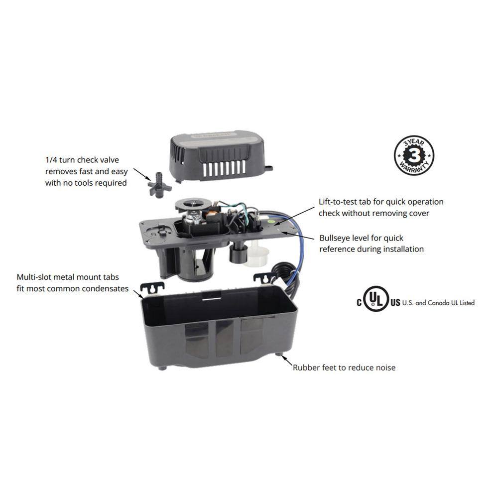 BECKETT BK171UL 115 Volt Automatic Medium Condensate Removal Pump with Safety Switch BK171UL