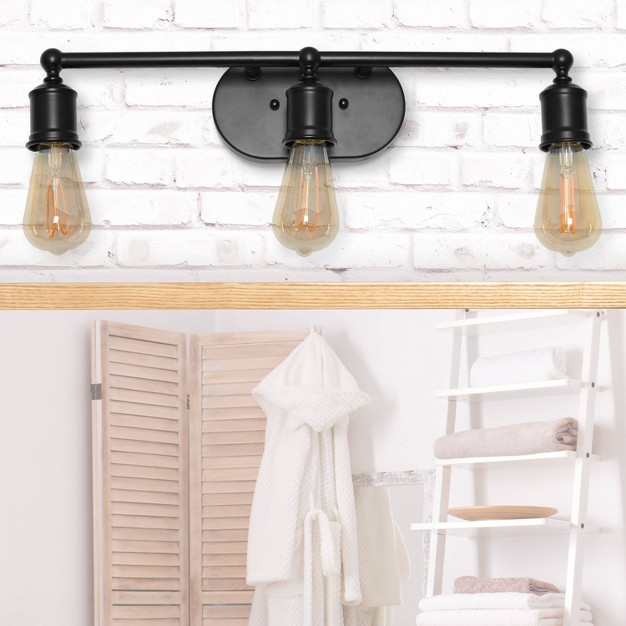 3 light Industrial Metal Pendant Matte Black Lalia Home