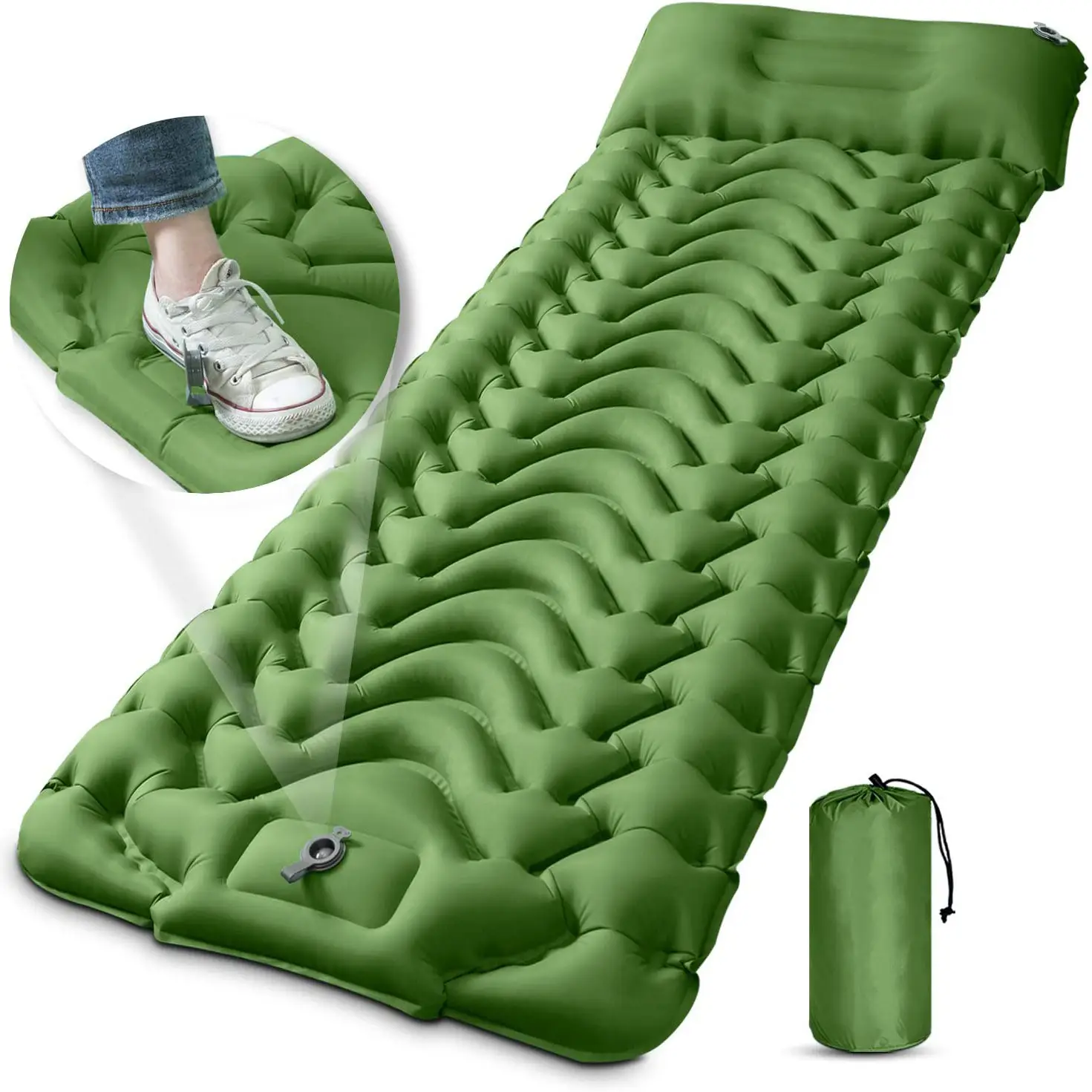 Camping Sleeping Pad Extra Thickness  Inflatable Sleeping Mat Compact Ultralight Waterproof Camping Air Mattress