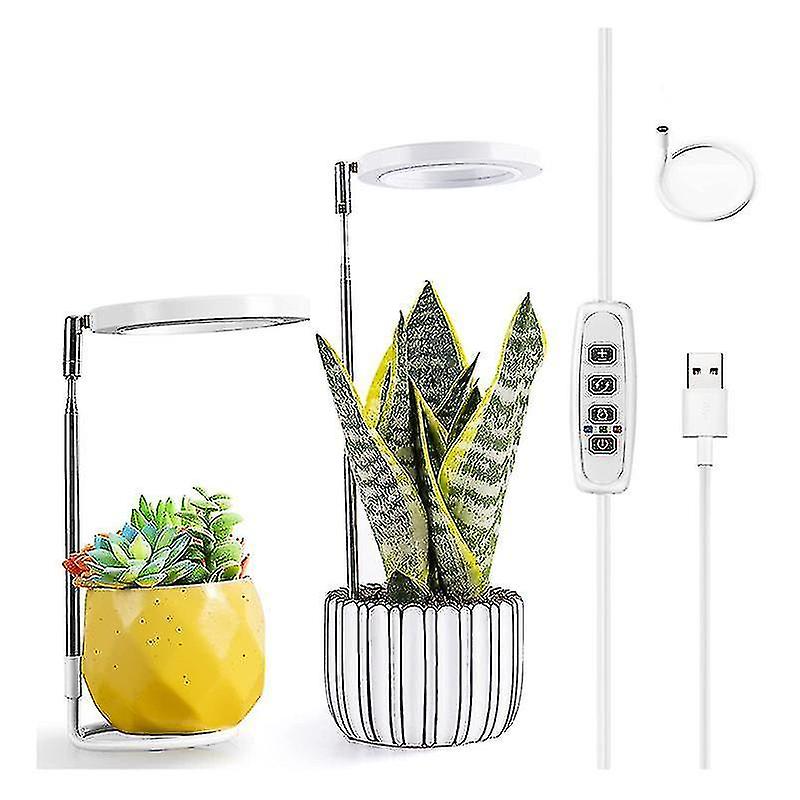 Grow Lights For Indoor Plants， Full Spectrum Led Halo Plant Light With Stand Height Adjustable Auto