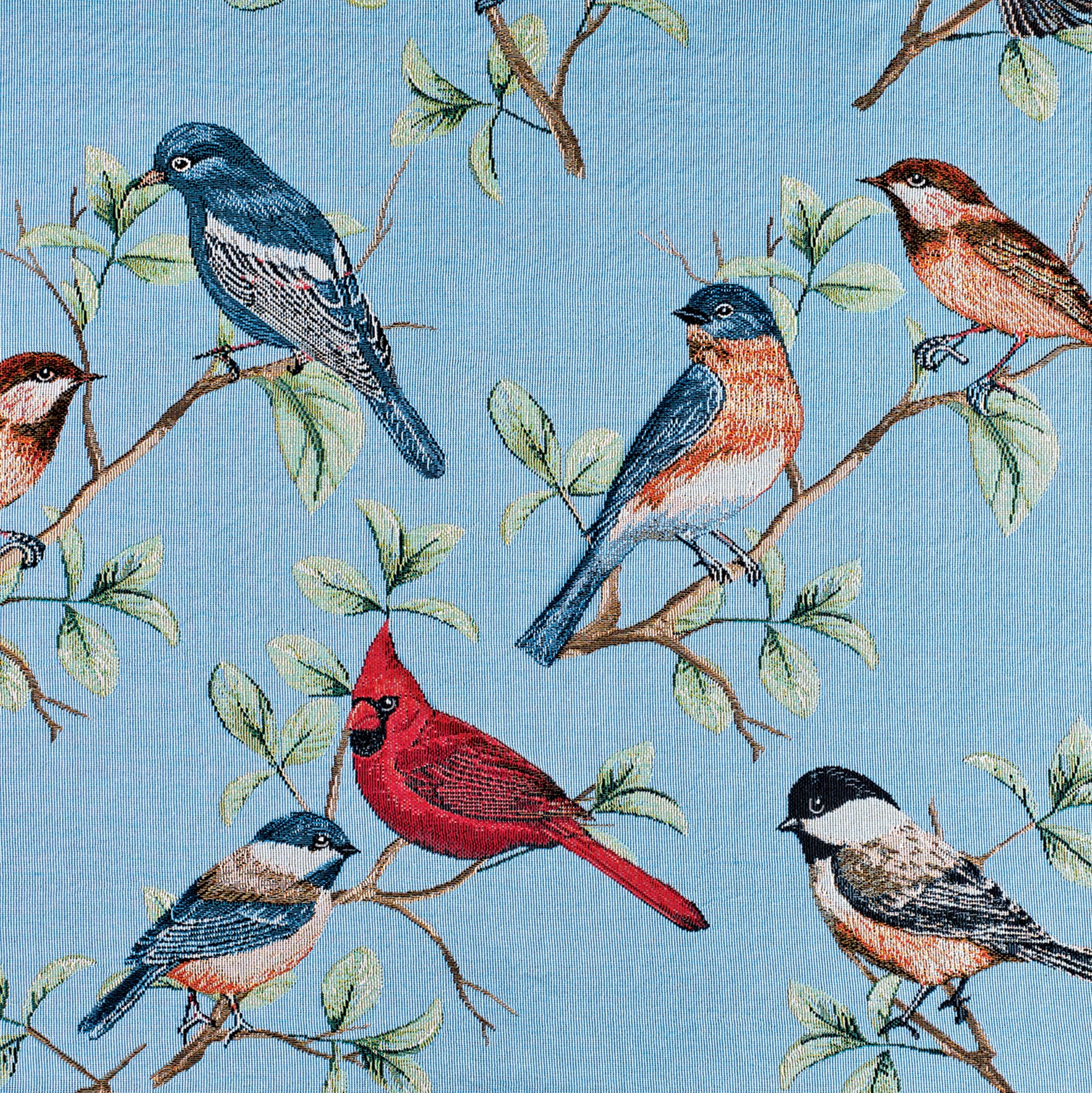 Collections Etc Songbirds and Branches Tapestry Furniture Throw Blanket Cover | For Chairs, Loveseats, Sofas | Polyester, Cotton | Machine Washable