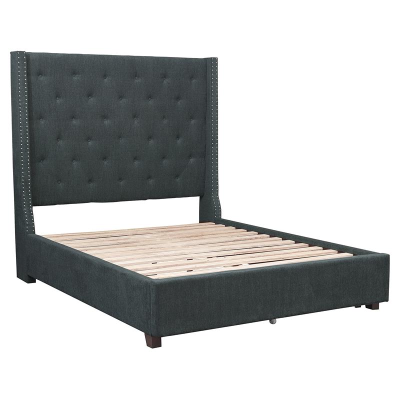 Lexicon Fairborn Fabric Full Bed with Storage Drawers in Gray