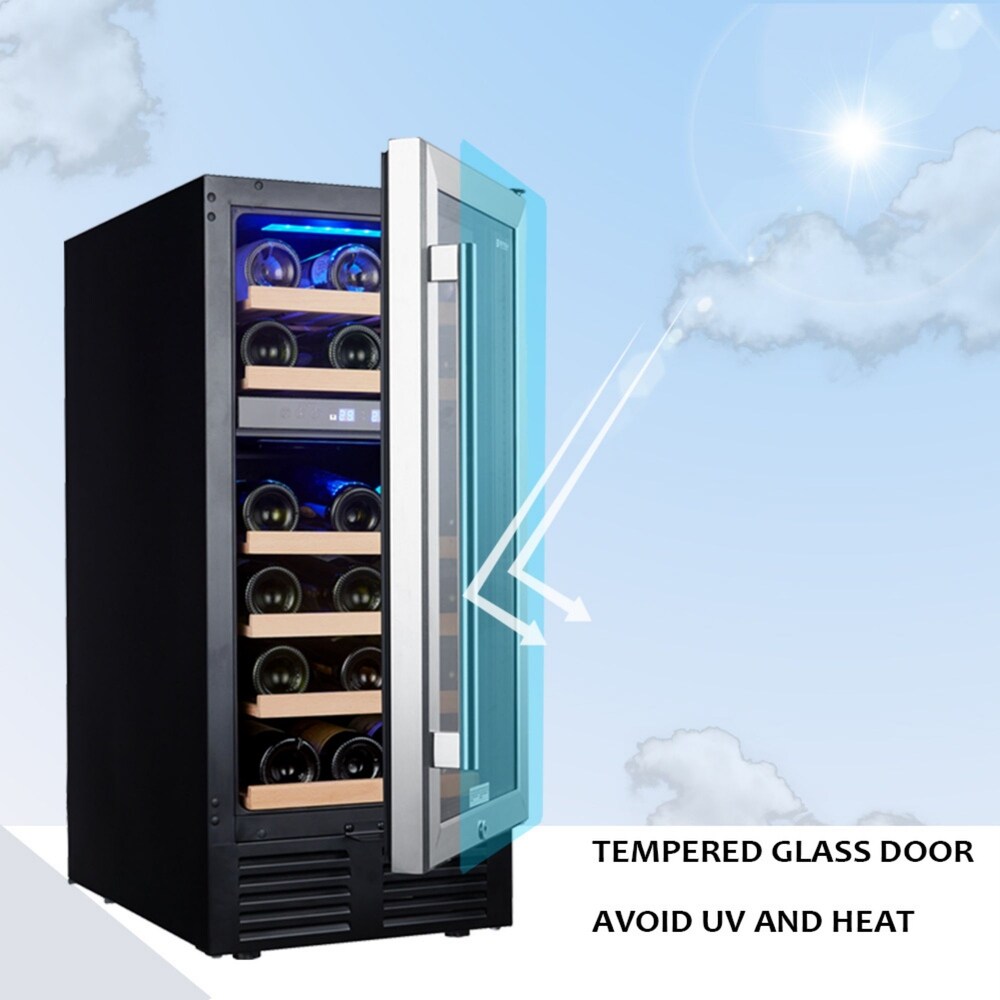 15in Black Wine Refrigerator with Digital Temperature Control Screen