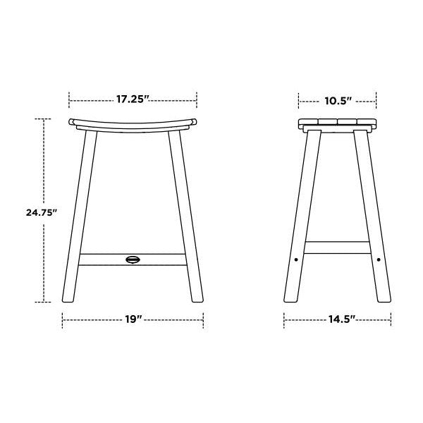 Polywood 24 Saddle Counter Stool