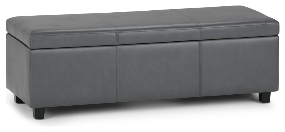 Avalon Contemporary Storage Ottoman  48 quot  Transitional   Footstools And Ottomans   by Simpli Home Ltd.  Houzz