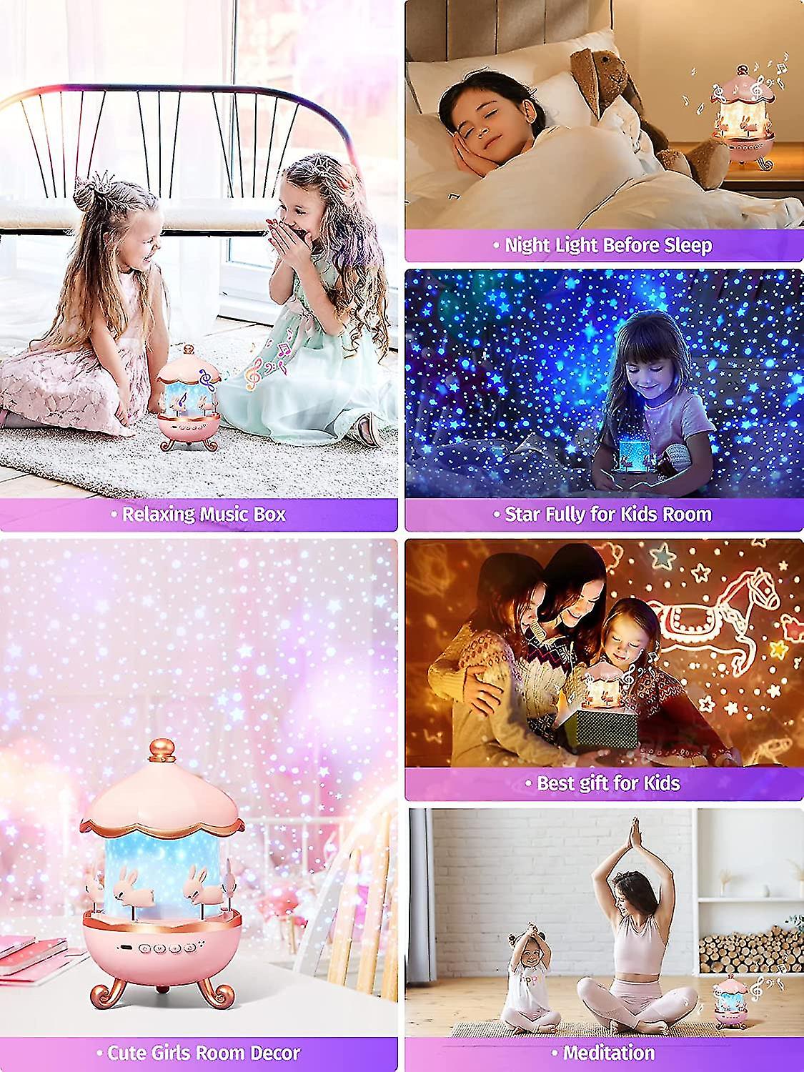 Star Projector Night Light Kids，white Noise Machine Baby Night Light Projector，timer Remote Baby Sensory Lights， Baby Girl Gift Kawaii Room Decor