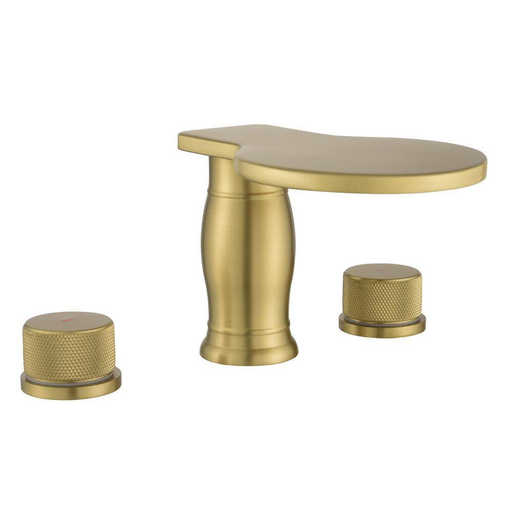 UKISHIRO 2-Handle Deck-Mount Roman Tub Faucet with CUPC Water Supply Lines in Brushed Gold SMDJEN523010