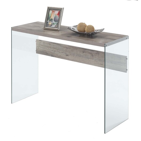 Porch and Den Urqhuart Mixed Material Glass Console Table