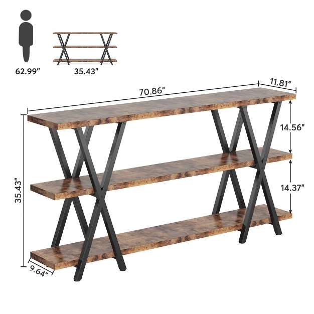 Tribesigns 70 9 Inches 3 tier Extra Long Console Table