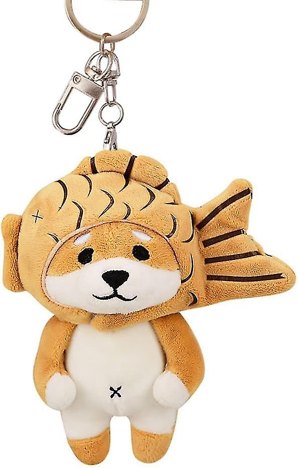 Boy Girl Cute Plush Pp Cotton Removable Taiyaki Fish Hat Animals Key Chain Creative Animal Pendant Detachable Doll Pendant Car Key Chain Backpack Pend