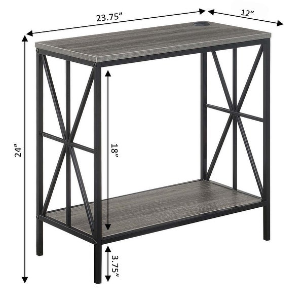 Carbon Loft Star Chairside Table with Charging Station