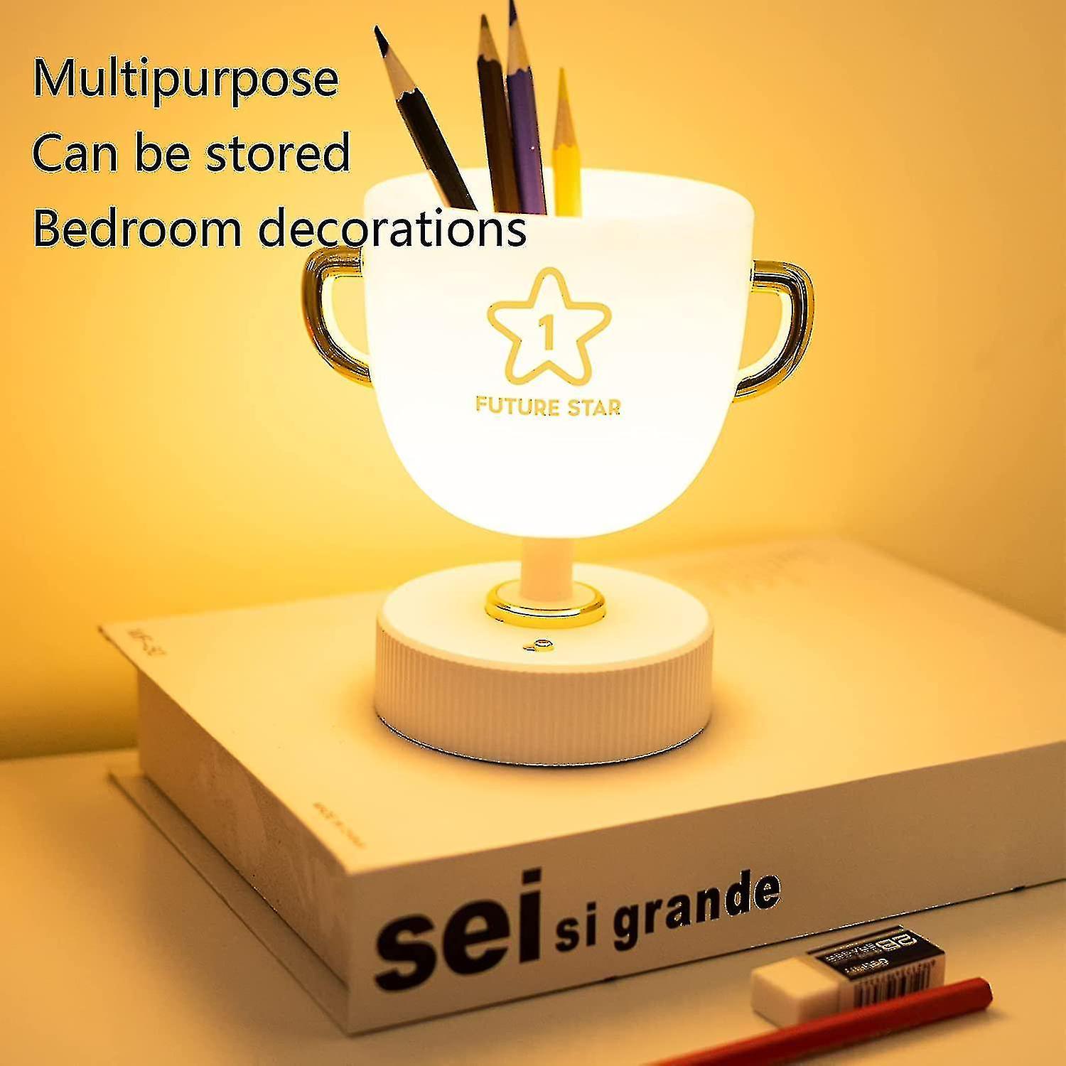 Liangnv Night Light For Kids， Champion Cup Cute Lamp， 10 Colors Kids Night Light For Kids Room， Usb