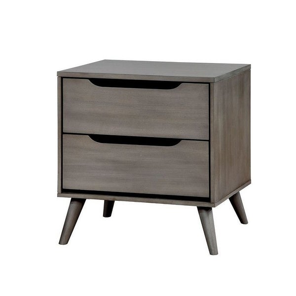 Lennart Mid-Century Modern Nightstand， Gray - - 21419140