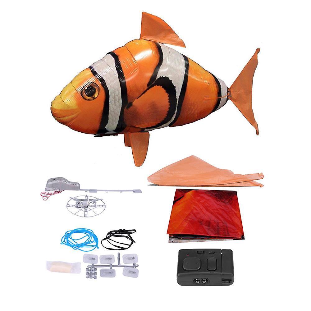 Remote Control Flying Shark Inflated Rc Inflatable Balloon Toy Kids Gift (orange Clownfish)