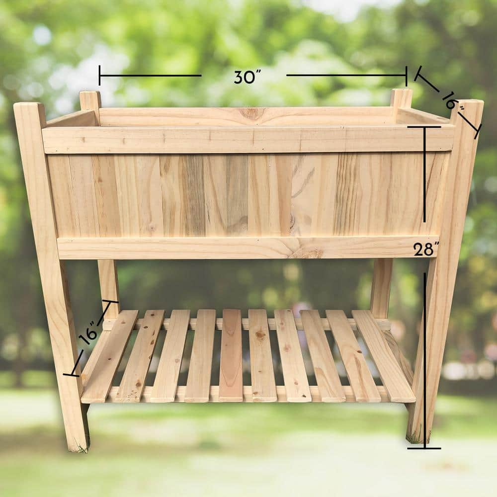 BACKYARD EXPRESSIONS PATIO · HOME · GARDEN 30 in. x 16 in. x 28 in. Wooden Raised Garden Bed 914895