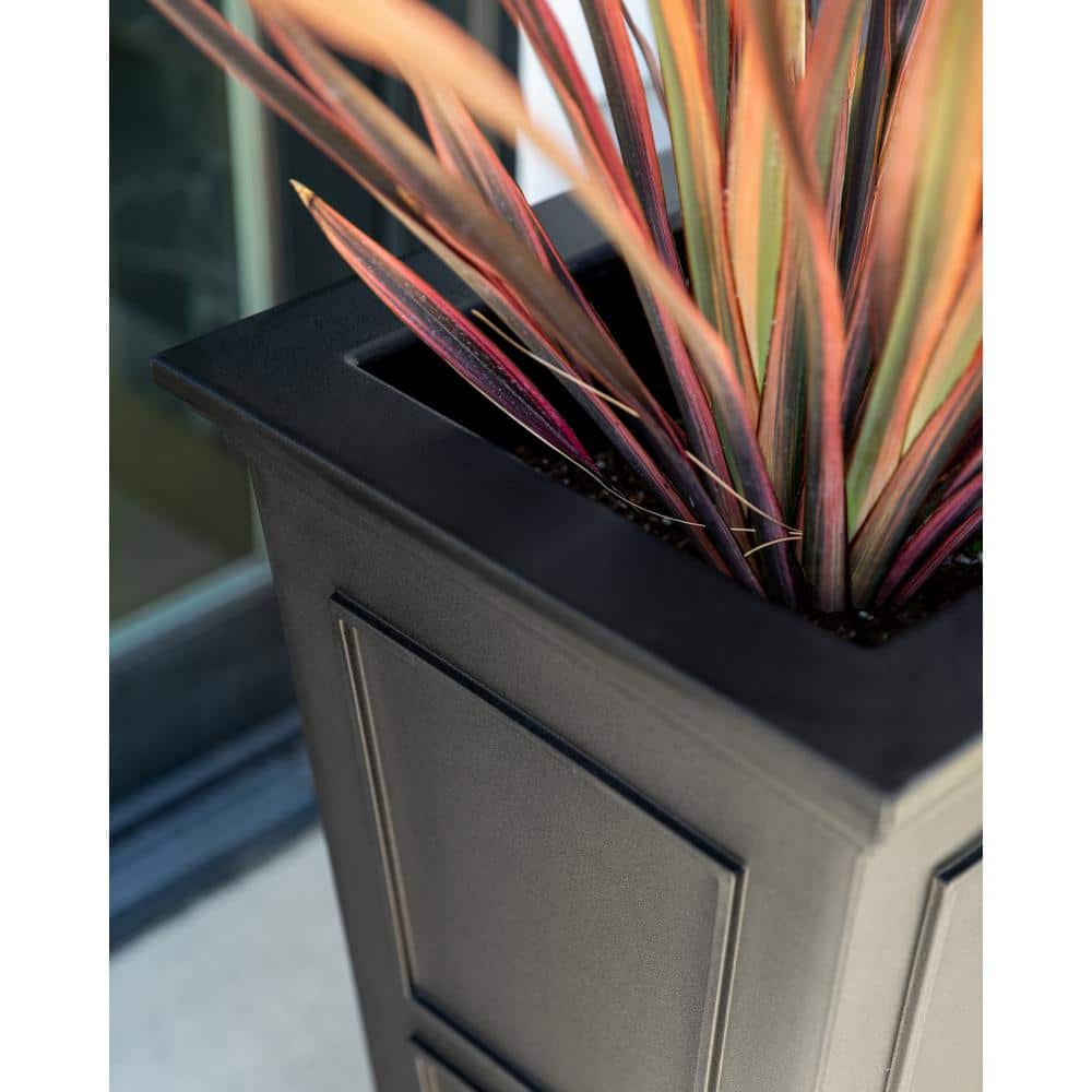 Veradek Brixton Series 28 in. T Black Plastic Planter (2-Pack) BXVTL28B-2PK