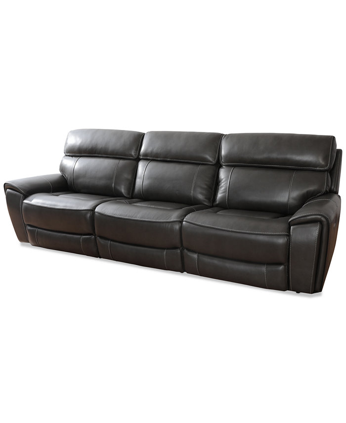 Furniture Hutchenson 115 3-Pc. Leather Sofa with 3 Power Recliners