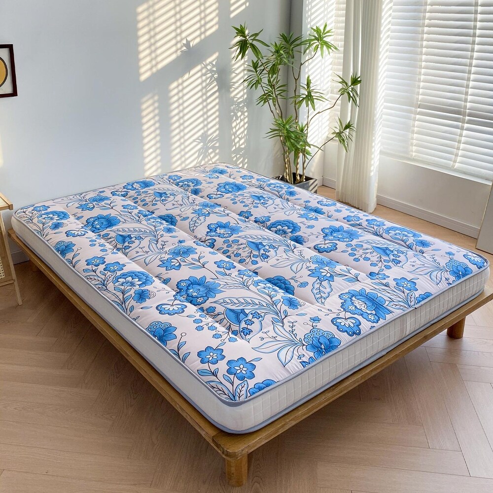 6 inch Floral Pattern Floor Bed Roll Up Futon Mattress