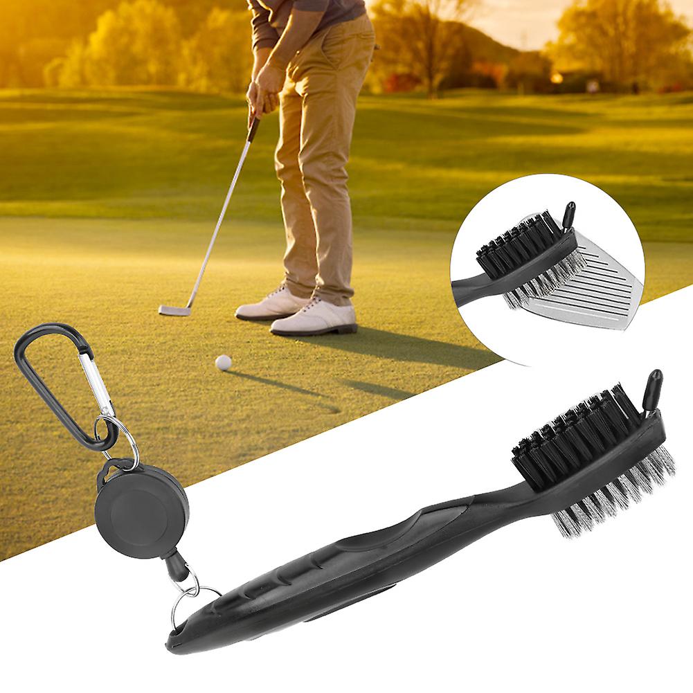 Multifunctional Golf Club Cleaner Brush With Nylon Steel Dual Bristles Cleaning Toolblack