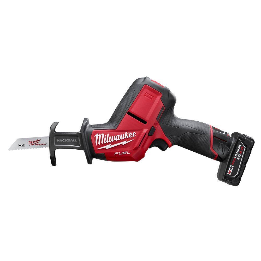 MW M12 FUEL 12V Lithium-Ion Brushless Cordless HACKZALL Reciprocating Saw Kit with M12 38 in. Right Angle Drill 2520-21XC-2415-20