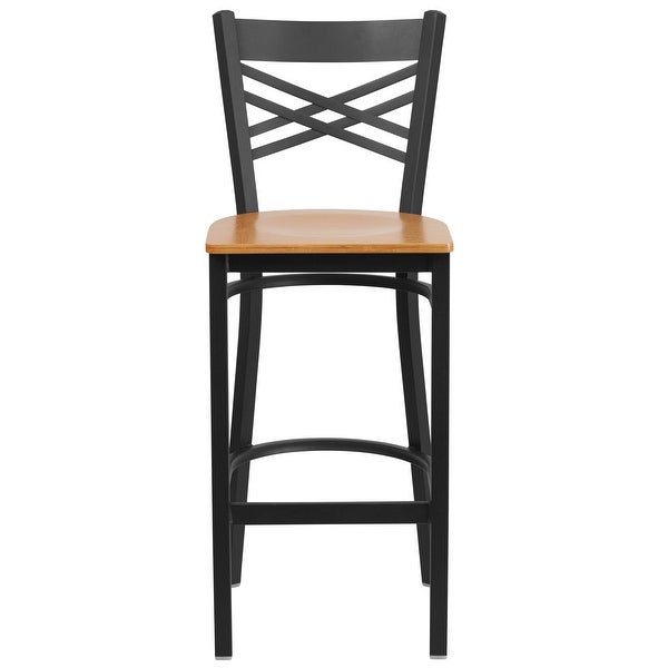 X'' Back Metal Restaurant Barstool - 17