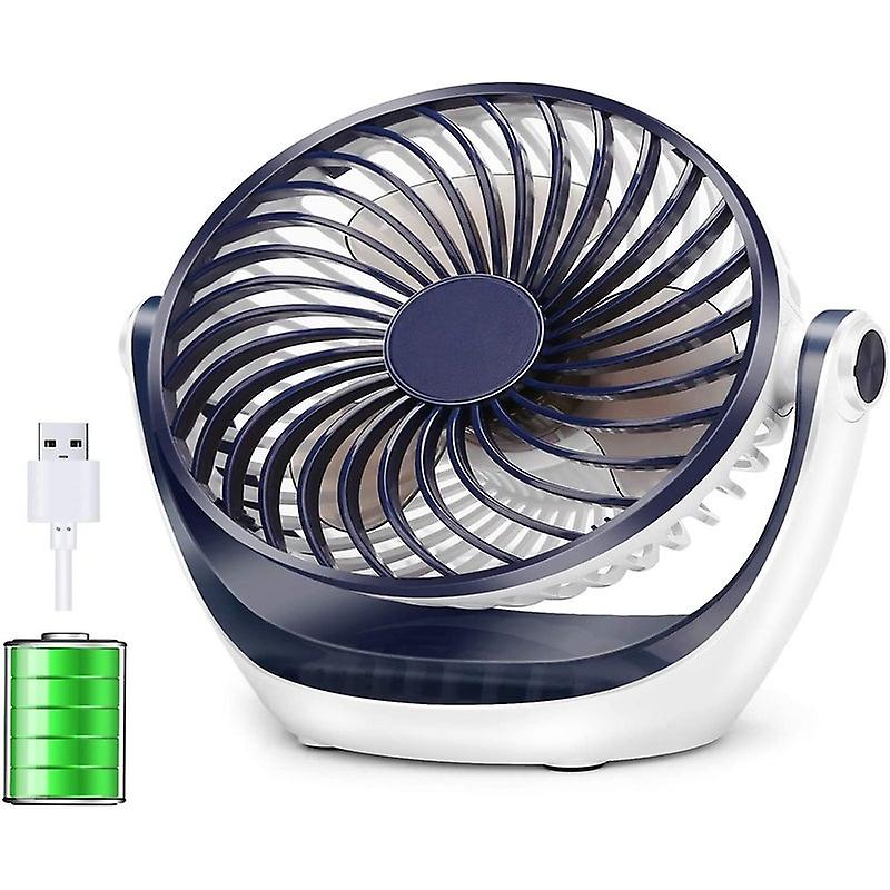 Desk Fan Small Table With Strong Airflow Portable 3 Speeds Adjustable Head 360 Mini Personal