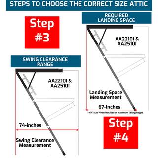 Louisville Ladder 7 ft. 8 in. to 10 ft. 3 in. 25.5 in. x 54 in. Aluminum Attic Ladder with 375 lbs. Maximum Load Capacity AA2510I