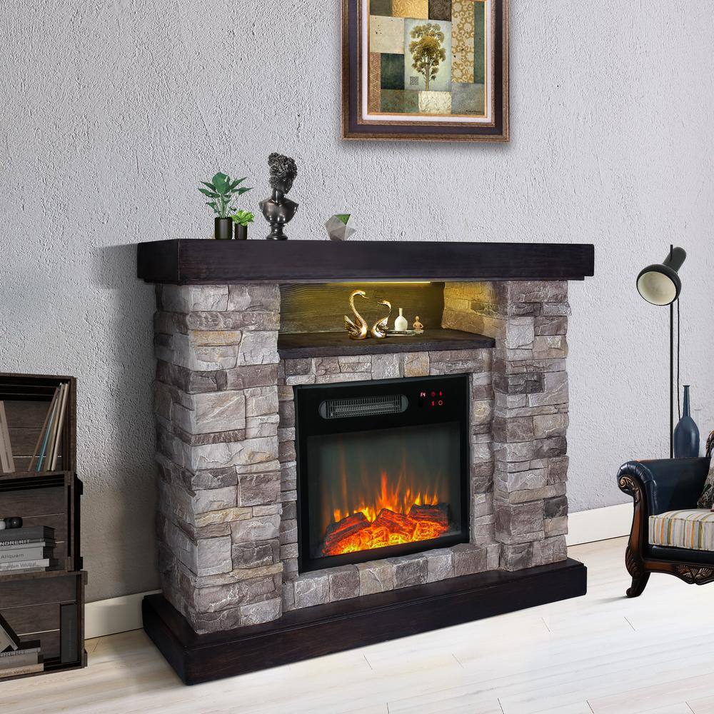 FESTIVO 40 in. Freestanding Electric Fireplace in Gray FFP20163