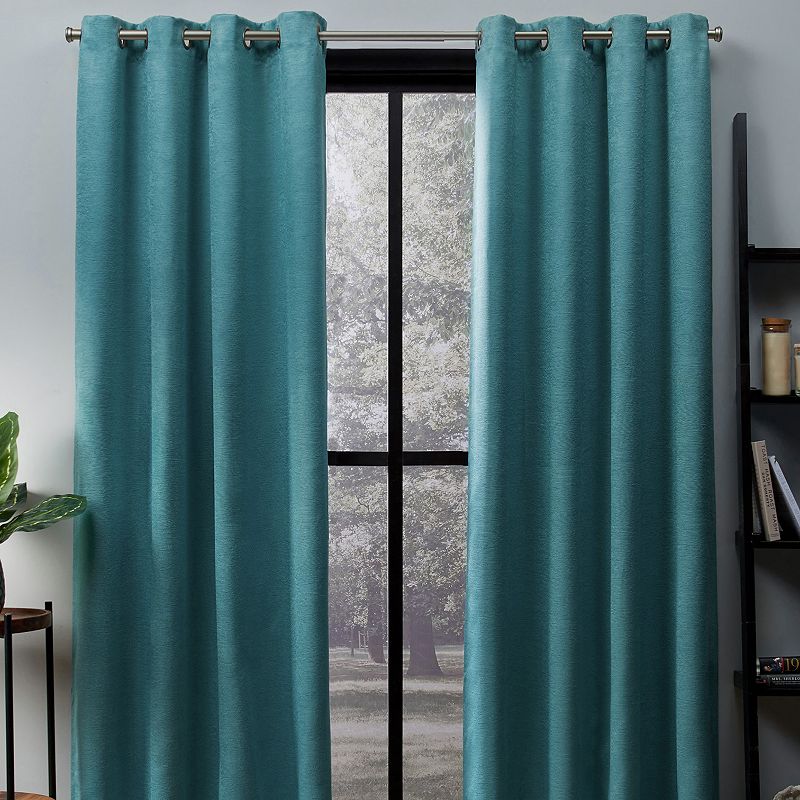 Exclusive Home 2-pack Oxford Textured Sateen Woven Blackout Window Curtains