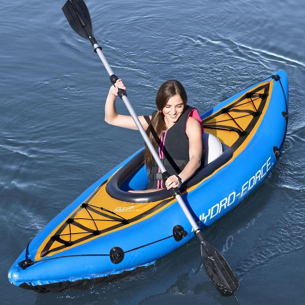 Upgraded Cove Champion Inflatable Kayak with Sports Paddle Canoe Boat Single