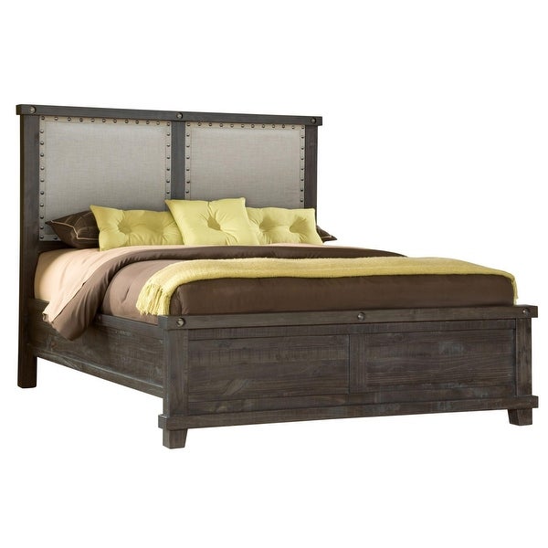 Yosemite Upholstered Panel Bed in Café