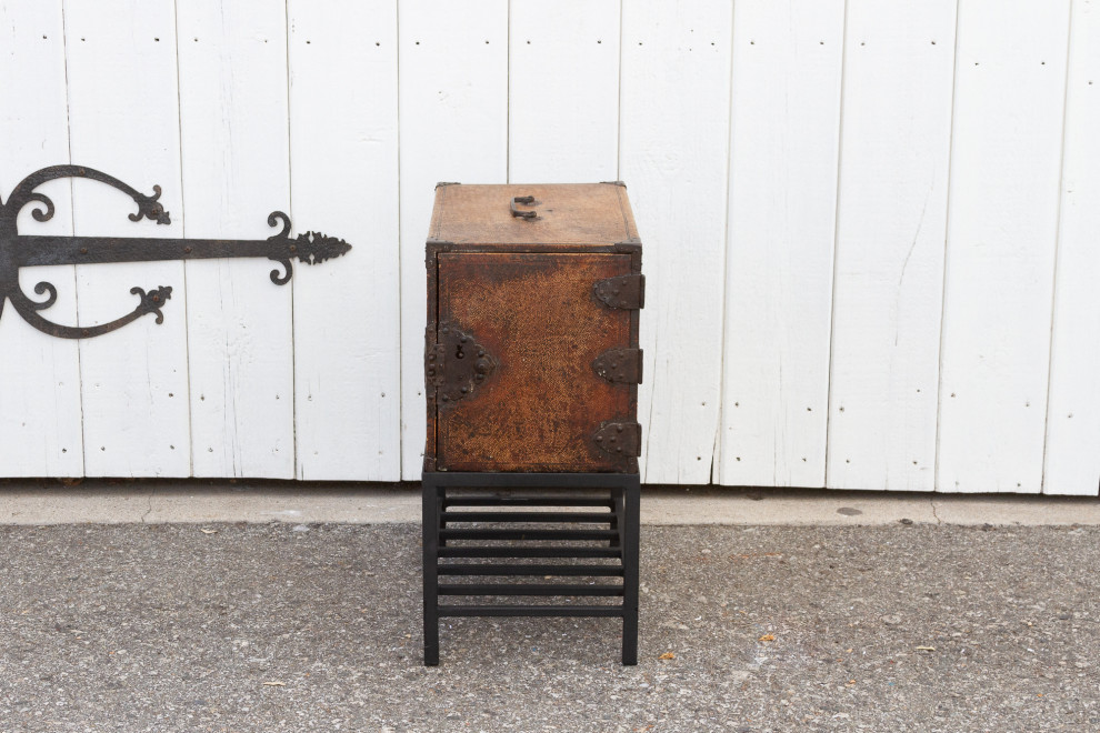 19th Century Leather Tansu Side Table   Rustic   Side Tables And End Tables   by De cor  Houzz