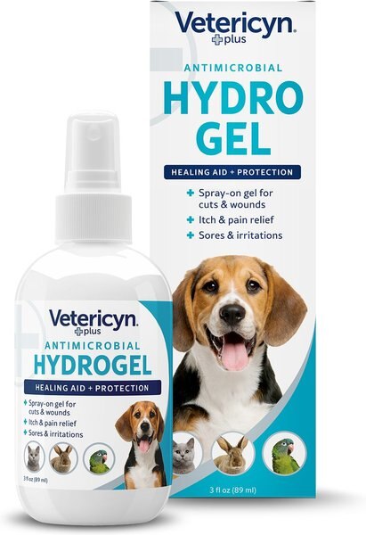 Vetericyn Plus Antimicrobial Hydrogel Healing Aid Spray for Dogs， Cats， Horses， Birds， and Small Pets