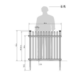 Zippity Outdoor Products 3.4 ft. x 3.7 ft. Burbank No-Dig Vinyl Garden Picket Fence Panel (2-Pack) ZP19057