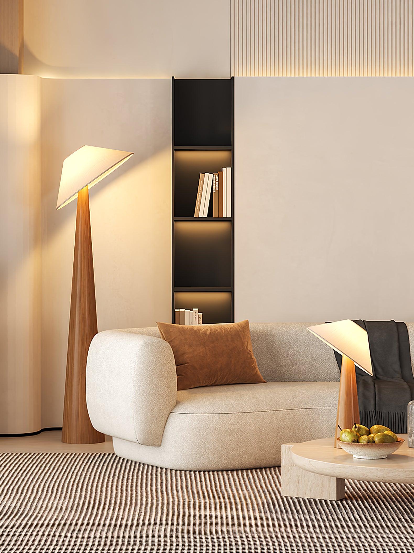 Tilt Hat Wooden Floor Lamp