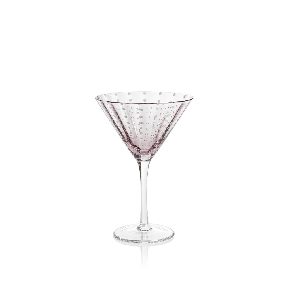 Pescara White Dot Martini Glasses  Set of 4