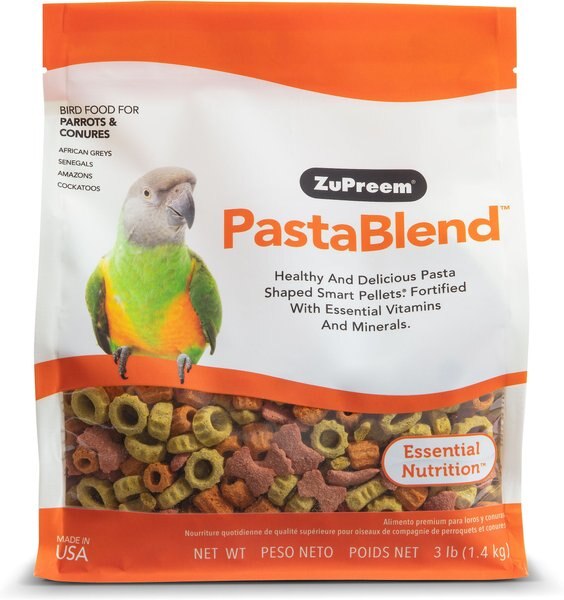 ZuPreem PastaBlend Daily Parrot and Conure Bird Food， 3-lb bag