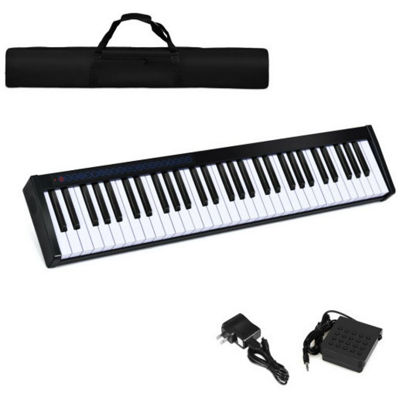 61-key Portable Digital Stage Piano With Carrying Bag-Black