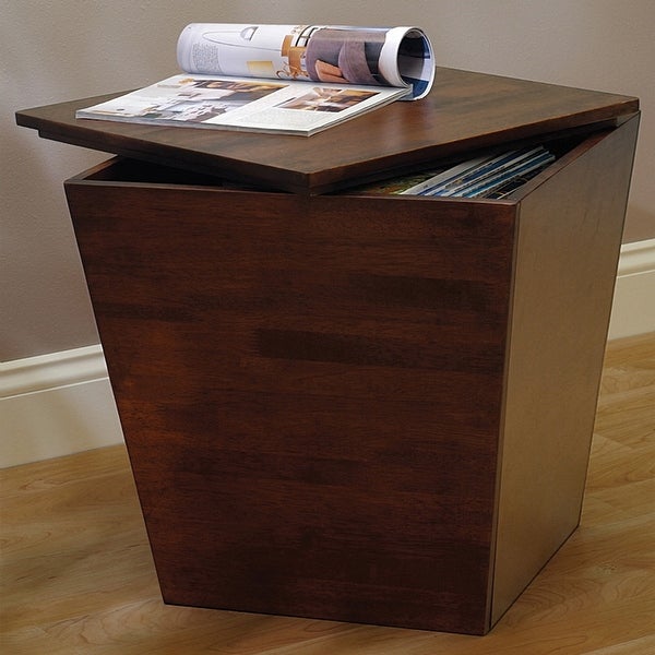 Wood Side tabel Coffee table with Storage Cube shape End Table