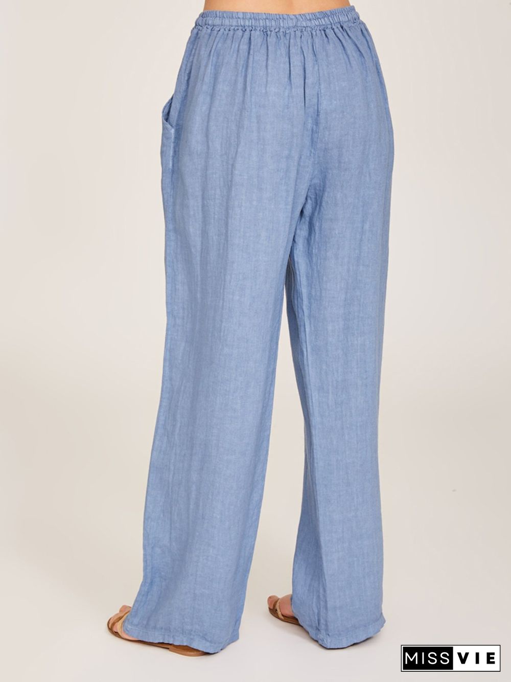 Wommer Solid Wide Leg Pants