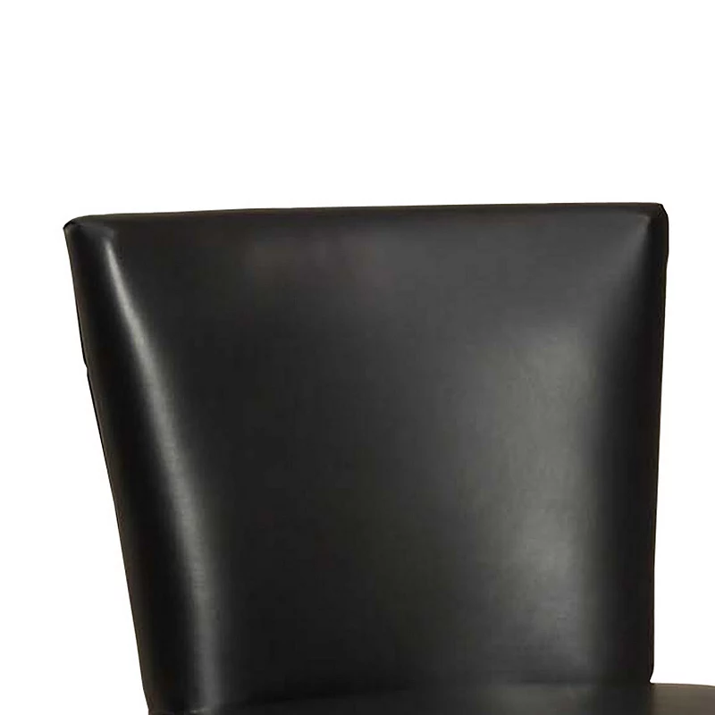 26 Inch Leatherette Swivel Barstool with Flared Legs， Black