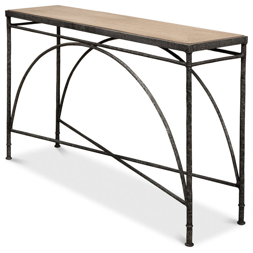 Vineyards Console Table Cast Iron and Wood   Transitional   Console Tables   by Sideboards and Things  Houzz