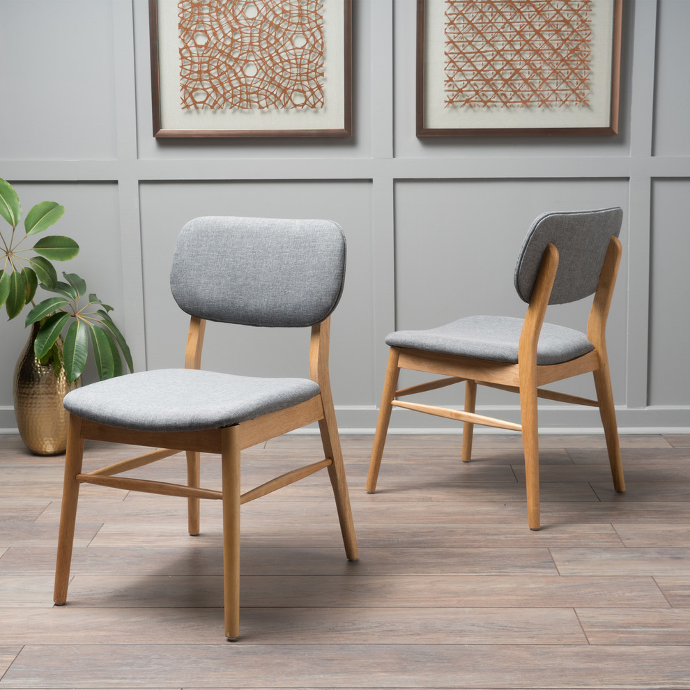 GDF Studio Beatrice Mid Century Wood Finish Dining Chairs  Set of 2   Midcentury   Dining Chairs   by GDFStudio  Houzz