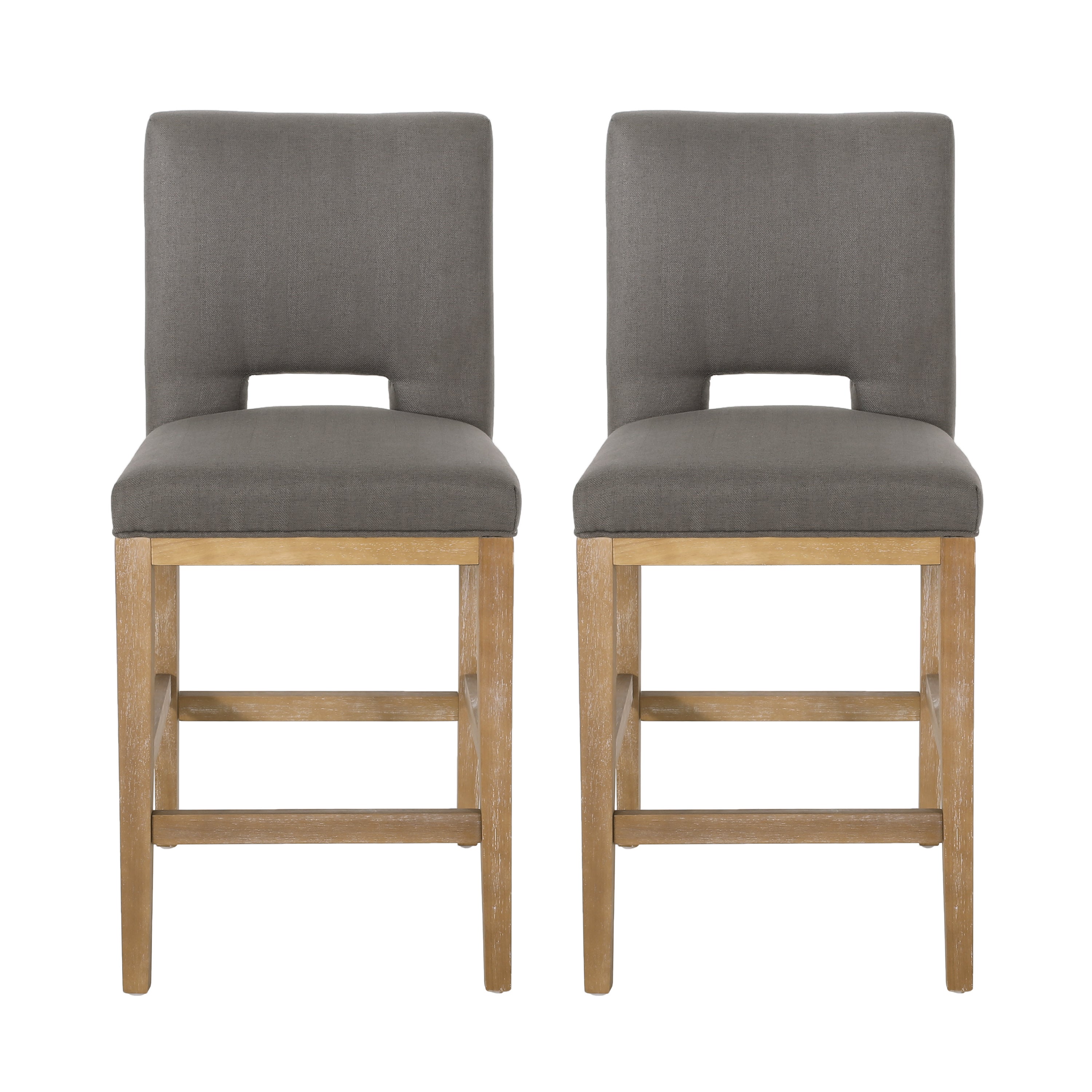 Kiara Contemporary Fabric Upholstered 27 Inch Counter Stools, Set of 2